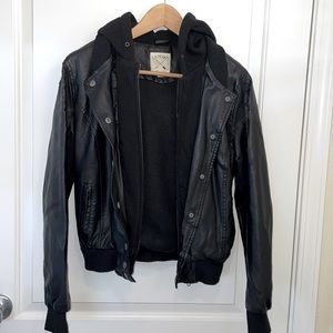 Pacsun LA hearts Faux Leather Jacket w/ Hoodie